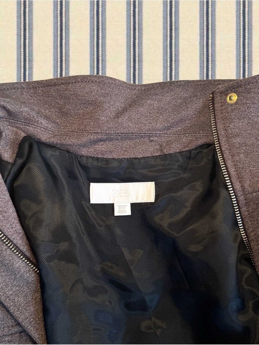 Zara Brown Funnel Neck Bomber Jacket - Picture 3 of 10